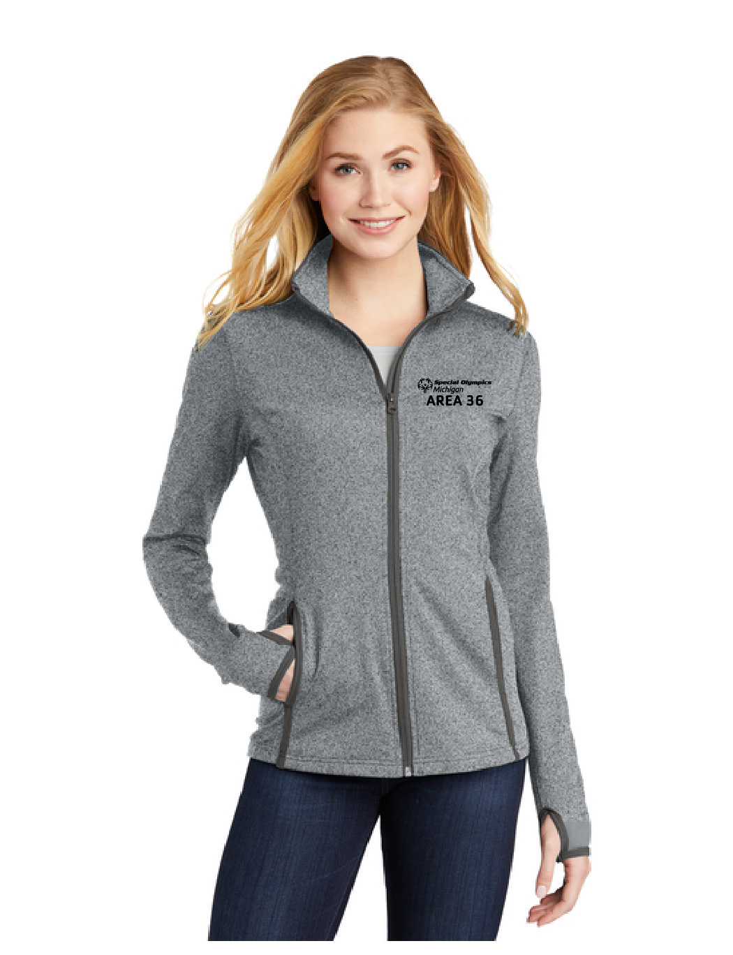 Special Olympics Sport-Tek® Women's Sport-Wick® Stretch Contrast Full-Zip Jacket