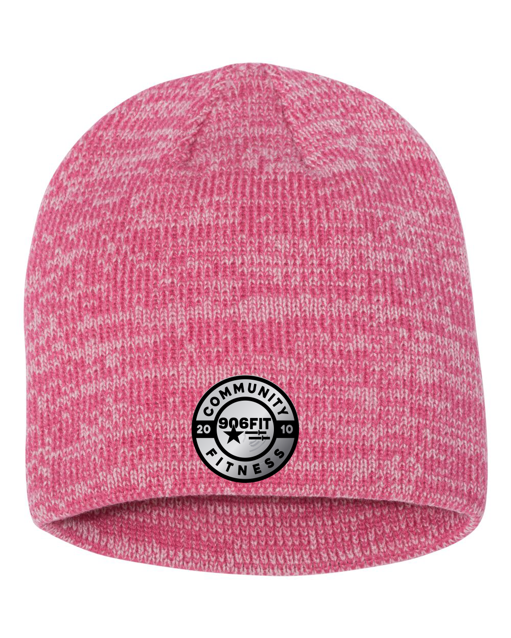 Sportsman 8" marled Beanie (Silver/black leather patch)