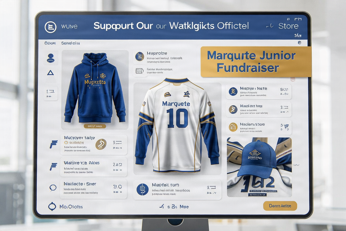 Professional online pop-up store interface for custom team apparel by Icon Apparel Company.